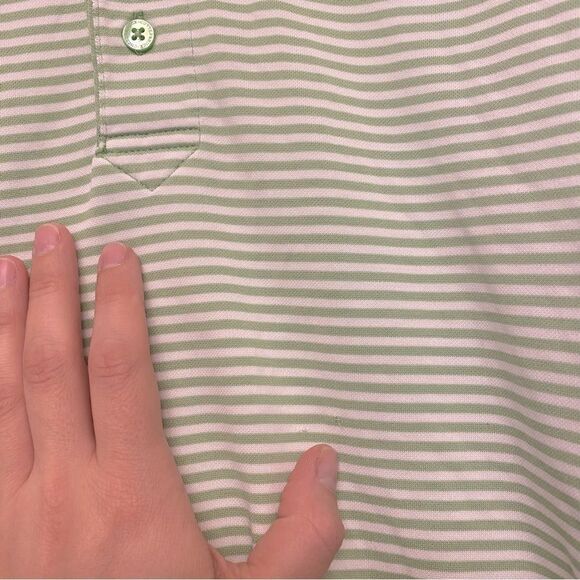 Cutter and Buck dri tech Men’s‎ Performance Golf Polo green Stripe shirt L - Picture 10 of 11